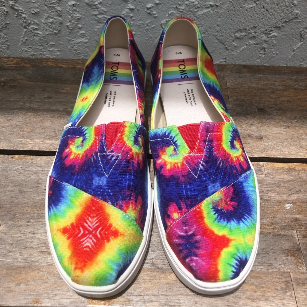 Toms Multi Tie Dye Rainbow Print Shoes